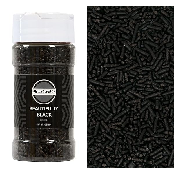 Mystic Sprinkles Bellamente Black Jimmies Sprinkles Botella de 3 oz