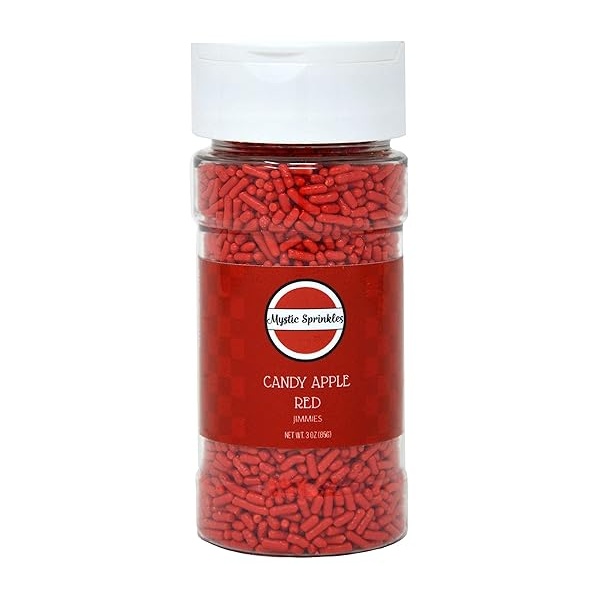 Mystic Sprinkles Candy Apple Red Jimmies Sprinkles Botella de 3 oz - Image 3