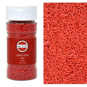 Mystic Sprinkles Candy Apple Red Jimmies Sprinkles Botella de 3 oz