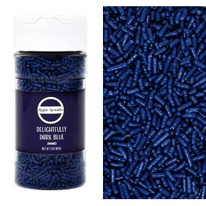Mystic Sprinkles Delightfully Dark Blue Jimmies Sprinkles - Tarro de 3 onzas