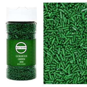 Mystic Sprinkles Gorgeous Green Jimmies Sprinkles - Tarro de 3 onzas