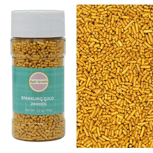 Mystic Sprinkles Sparkling Gold Jimmies Botella de 3.5 onzas