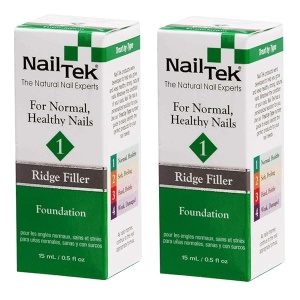 Nail Tek Foundation 1, capa base fortalecedora de relleno para uñas fuertes y saludables, 14,2 g, paquete de 2