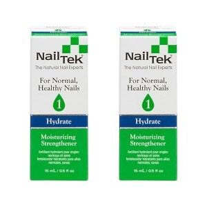 Nail Tek Hydrate 1, fortalecedor hidratante para uñas fuertes y saludables, nutrir, proteger las uñas de astillas, partidas, pelar y roturas, 14.2 g, paquete de 2