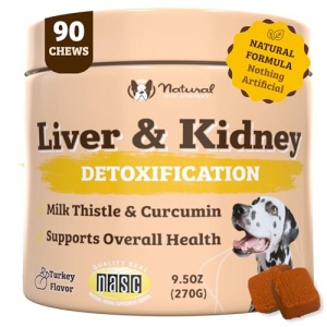 Natural Dog Company | Liver & Kidney | 90 Premios Antioxidantes para el Hígado y Riñón de los Perros. Detox de Sistema digestivo y riñones con Ingredientes Naturales. Controlan el Peso y Apetito.