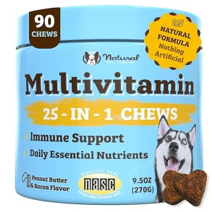 Natural Dog Company | Premios Multivitaminicos Sabor Pato (90 masticables) | vitaminas y minerales Que tu Perro Necesita