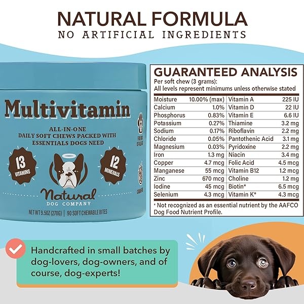 Natural Dog Company | Premios Multivitaminicos Sabor Pato (90 masticables) | vitaminas y minerales Que tu Perro Necesita - Image 9