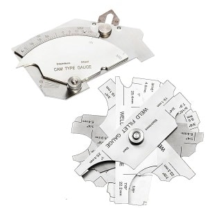 Necygoo medidores de soldadura de acero inoxidable de 0-60 mm calibre de 3.2 mm-25.4 mm 1/8''-1'' calibre de filete de soldadura de medición métrica calibre de soldadura