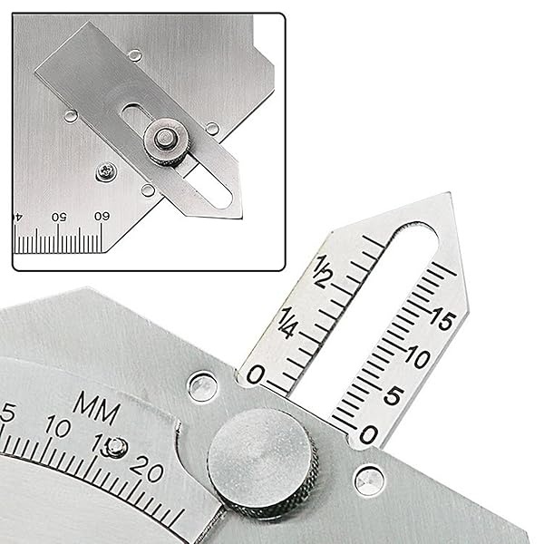 Necygoo medidores de soldadura de acero inoxidable de 0-60 mm calibre de 3.2 mm-25.4 mm 1/8''-1'' calibre de filete de soldadura de medición métrica calibre de soldadura - Image 8