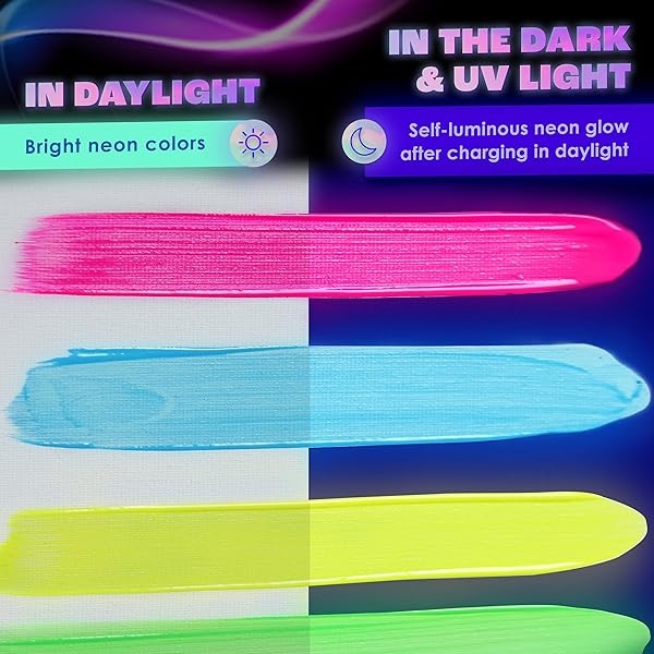 Neon Nights Pintura Neón 20 ml - Color Vibrante - Brillo Duradero - No Tóxico - Resistente al Agua - Hecho en Alemania - Image 5