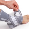Neotech Care Tobillera (1 unidad) – Tela elástica y transpirable – Correa de compresión ajustable – para hombres, mujeres, jóvenes – pie izquierdo o derecho – Color gris (talla XL)