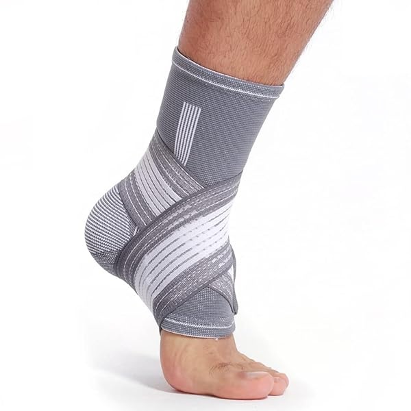 Neotech Care Tobillera (1 unidad) – Tela elástica y transpirable – Correa de compresión ajustable – para hombres, mujeres, jóvenes – pie izquierdo o derecho – Color gris (talla XL) - Image 4