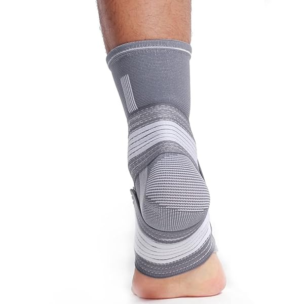Neotech Care Tobillera (1 unidad) – Tela elástica y transpirable – Correa de compresión ajustable – para hombres, mujeres, jóvenes – pie izquierdo o derecho – Color gris (talla XL) - Image 5