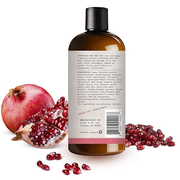 New Natural Dog Shampoo, Pomegranate - Clean, moisturize, Condition, Soothe Soften Dry Itchy Allergy Sensitive Skin. Deodorize detangle, Prevent Mattes. Puppies Shih Tzu Bichon Maltese Poodle Yorkie - Image 3