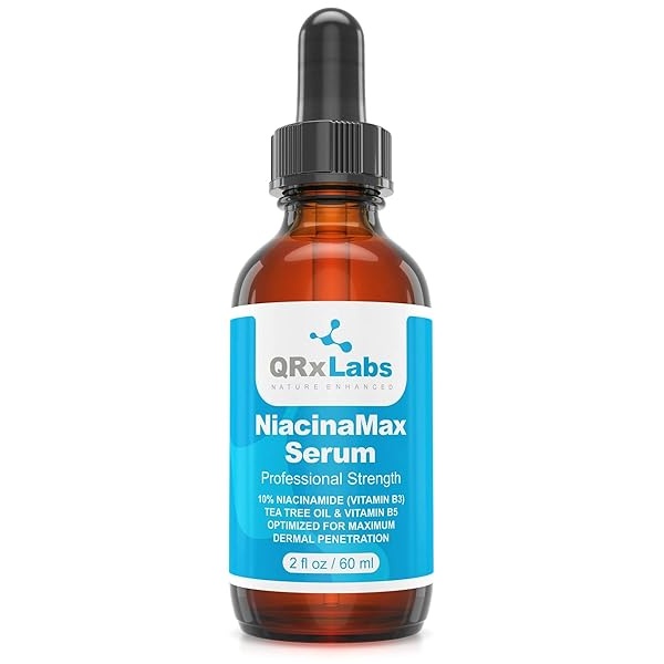 NiacinaMax Serum with 10% Niacinamide (Vitamin B3), Tea Tree Oil, Calendula Extract, Allantoin and Vit. B5 & E â€" Enhanced Dermal Penetration â€" Shrinks Pores & Reduces Blemishes on Skin â€" 2 oz / 60 ml