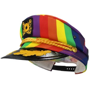 Nicky Bigs Novelties - Sombrero de marineros para adultos, gorra de capitán de yate ajustable, accesorio de disfraz azul marino, Arco iris, Talla única