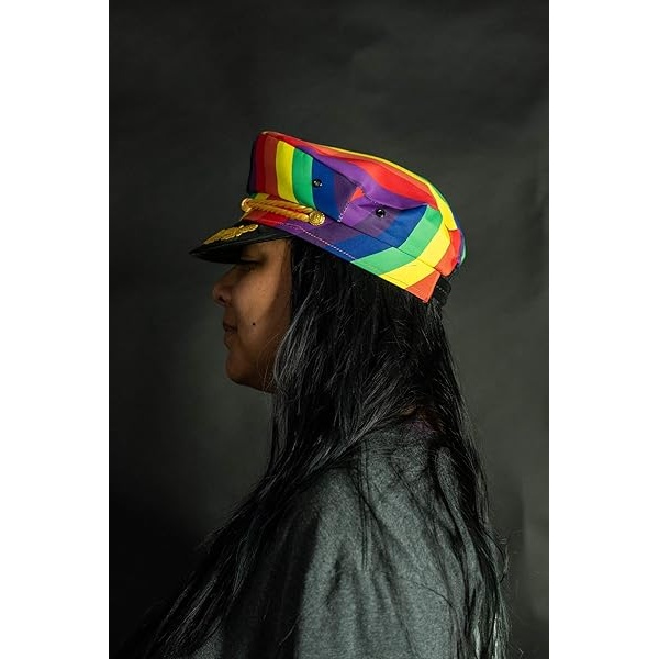 Nicky Bigs Novelties - Sombrero de marineros para adultos, gorra de capitán de yate ajustable, accesorio de disfraz azul marino, Arco iris, Talla única - Image 5