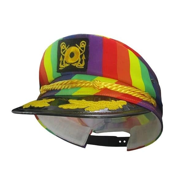 Nicky Bigs Novelties - Sombrero de marineros para adultos, gorra de capitán de yate ajustable, accesorio de disfraz azul marino, Arco iris, Talla única - Image 6