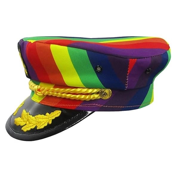 Nicky Bigs Novelties - Sombrero de marineros para adultos, gorra de capitán de yate ajustable, accesorio de disfraz azul marino, Arco iris, Talla única - Image 8