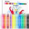 Niutop - Bolígrafos de pintura de 24 colores, punta de nailon extrafina, marcador de pintura acrílica para pintura de roca de piedra, vidrio, madera, adornos de calabaza de Halloween, cerámica,