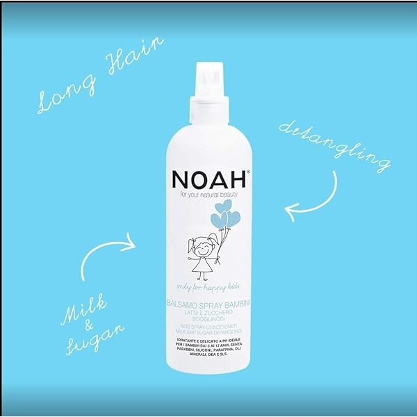 Noah Hair - Kids Shampoo and Conditioner Spray Set - With Milk & Sugar - Hair Care for Natural Beauty - 8.5 fl.oz (250 ml) Each - Image 4