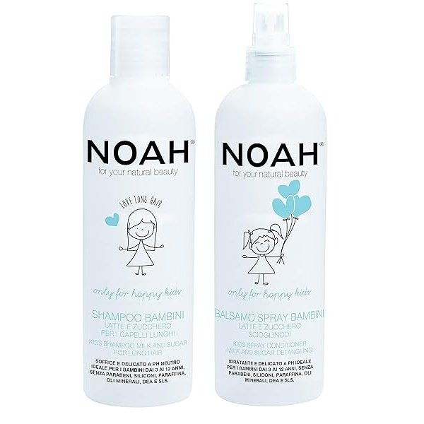 Noah Hair - Kids Shampoo and Conditioner Spray Set - With Milk & Sugar - Hair Care for Natural Beauty - 8.5 fl.oz (250 ml) Each