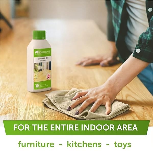 Nordicare Aceite De Linaza Para Madera - Aceite De Linaza 100% Puro Y Natural Para Toda El Área Interior - Aceite De Linaza Cruda Apto Para Alimentos Para Muebles De Madera - Subraya La Estructura De - Image 3