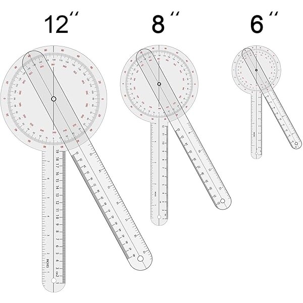 OIIKI, juego de 5 piezas de terapia física, incluye goniómetro de 12/8/6 pulgadas, martillo Taylor, cinta métrica - Image 3