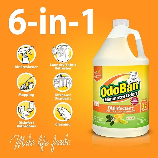 OdoBan Citrus Odor Eliminator and Disinfectant Multi-Purpose Cleaner Concentrate (2 Gal), 2 Pack - Image 4