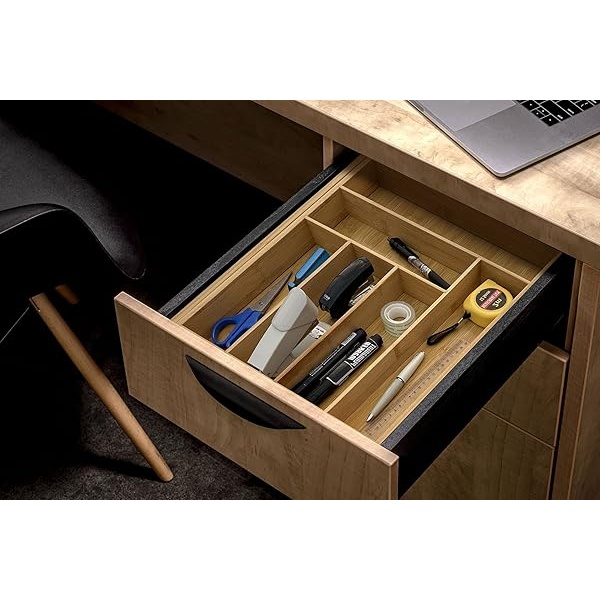 Organizador de cajones y utensilios de cocina ampliable de bambú, bandeja de cubiertos de tamaño perfecto con separadores de cajones para utensilios de cocina y cubiertos (6 – 8 ranuras) - Image 8