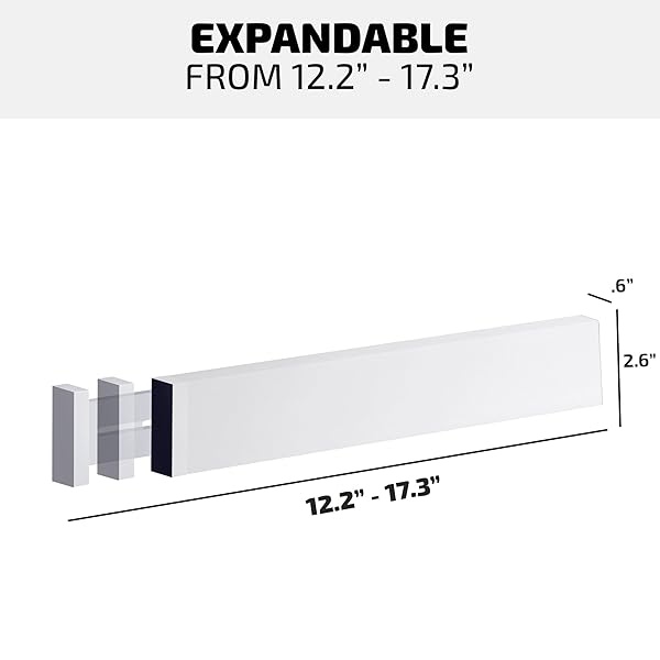 Organizadores de cajones de bambú ajustables, se adapta a cajones estándar de 12.2 pulgadas hasta 17.3 pulgadas, separadores organizadores de cajones de cocina expandibles para utensilios, aparadores, ropa, recámara, baño, 4 unidades, color gris - Image 4