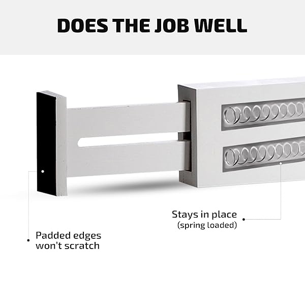 Organizadores de cajones de bambú ajustables, se adapta a cajones estándar de 12.2 pulgadas hasta 17.3 pulgadas, separadores organizadores de cajones de cocina expandibles para utensilios, aparadores, ropa, recámara, baño, 4 unidades, color gris - Image 6