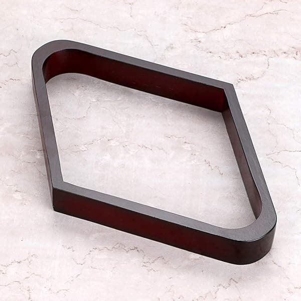 OwnMy - Juego de 2 estantes de madera para billar de madera, diseño clásico de madera maciza de 8 bolas triangulares y 9 bolas de diamante para mesa (rojo) - Image 3