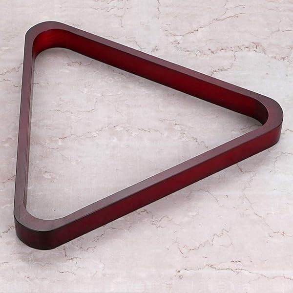 OwnMy - Juego de 2 estantes de madera para billar de madera, diseño clásico de madera maciza de 8 bolas triangulares y 9 bolas de diamante para mesa (rojo) - Image 4