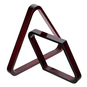 OwnMy - Juego de 2 estantes de madera para billar de madera, diseño clásico de madera maciza de 8 bolas triangulares y 9 bolas de diamante para mesa (rojo)