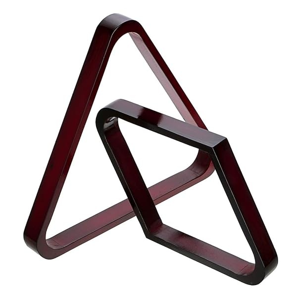 OwnMy - Juego de 2 estantes de madera para billar de madera, diseño clásico de madera maciza de 8 bolas triangulares y 9 bolas de diamante para mesa (rojo)