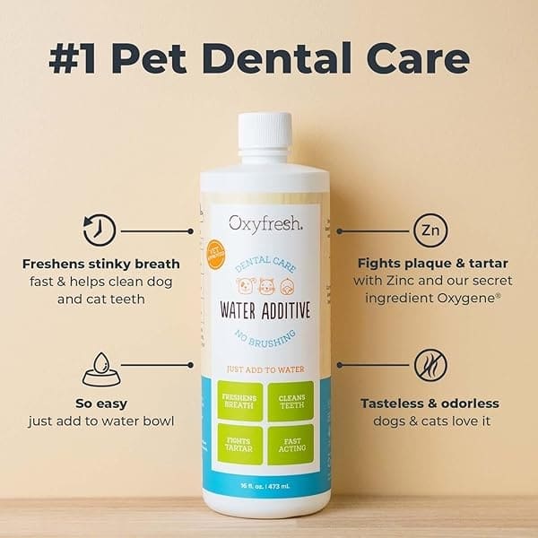 Oxyfresh - Aditivo para el cuidado dental para mascotas - La mejor manera de eliminar el mal aliento del perro y el aliento del gato - Lucha contra el sarro y la placa - tan fácil, solo tienes que añadir al agua. Recomendado por veterinarios. 16 onzas - Image 3