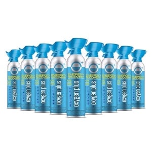 Oxygen Plus 99,5% Puro de oxígeno recreativo lleno en instalaciones registradas por la FDA – Restaura los niveles de oxígeno con suplemento de oxígeno, botes de oxígeno portátiles de 11 litros para energía natural, 9-Pack