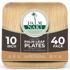 PALM NAKI - Platos de hoja de palma ecológicos, cuadrados de 10 pulgadas, estilo bambú (paquete de 40), vajilla sostenible, decorativa y compostable (platos de 10 pulgadas)