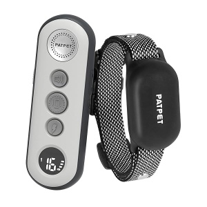 PATPET Collar de choque para perro con control remoto, 3 modos de entrenamiento seguros, recargable e impermeable, collar de entrenamiento para perros pequeños, medianos y grandes (8-120 libras), collar de corteza eléctrica de control de 3000 pies con control remoto