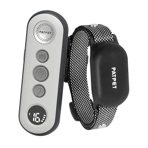PATPET Collar de choque para perro con control remoto, 3 modos de entrenamiento seguros, recargable e impermeable, collar de entrenamiento para perros pequeños, medianos y grandes (8-120 libras), collar de corteza eléctrica de control de 3000 pies con control remoto