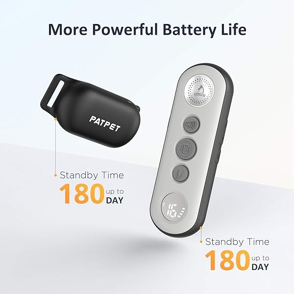 PATPET Collar de choque para perro con control remoto, 3 modos de entrenamiento seguros, recargable e impermeable, collar de entrenamiento para perros pequeños, medianos y grandes (8-120 libras), collar de corteza eléctrica de control de 3000 pies con control remoto - Image 8