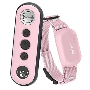 PATPET Collar de entrenamiento para perros con 3 modos de entrenamiento seguros, collar de choque resistente al agua IPX7 con mando a distancia, control de 3000 pies, perfecto para perros pequeños (8 a 100 libras)