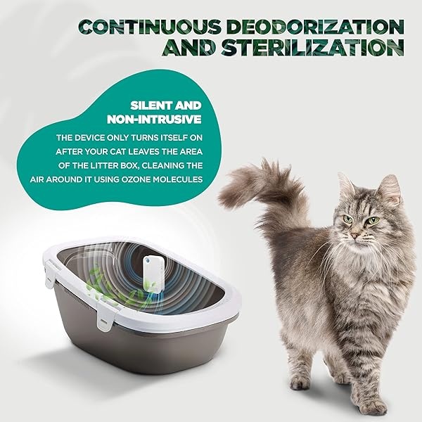 PETSOLE Desodorizador de arena para gatos sin perfume, eliminador de olores, 80% desodorización, 99,9% libre de polvo, 7 días de duración de la batería para todo tipo de arena para gatos, cuarto de baño, cocina - Image 4
