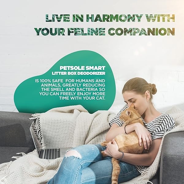 PETSOLE Desodorizador de arena para gatos sin perfume, eliminador de olores, 80% desodorización, 99,9% libre de polvo, 7 días de duración de la batería para todo tipo de arena para gatos, cuarto de baño, cocina - Image 5