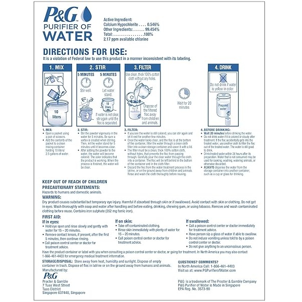 P&G Purificador de Agua 12-Paquetes Polvo Purificador - Image 9