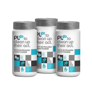 PL360 Polvo de alfombras neutralizador de olores de mascotas | Eliminador de olores de mascotas | Elimina gatos, perros, mascotas, malos olores de las alfombras | Ingredientes ecológicos, naturales y seguros | 16 onzas (paquete de 3)