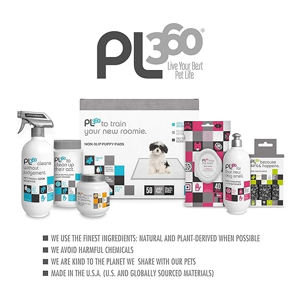 PL360 Polvo de alfombras neutralizador de olores de mascotas | Eliminador de olores de mascotas | Elimina gatos, perros, mascotas, malos olores de las alfombras | Ingredientes ecológicos, naturales y seguros | 16 onzas (paquete de 3) - Image 6