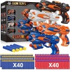POKONBOY - Juego de 4 pistolas Blaster compatibles con balas Nerf Guns, pistolas de juguete para niños y niñas con 80 dardos de repuesto de espuma, juguetes de pistola de mano para niños de más de 6