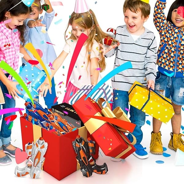 POKONBOY - Juego de 4 pistolas Blaster compatibles con balas Nerf Guns, pistolas de juguete para niños y niñas con 80 dardos de repuesto de espuma, juguetes de pistola de mano para niños de más de 6 - Image 8